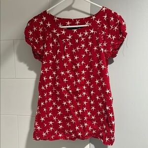 Antilia Femme Red Star Pattern Blouse